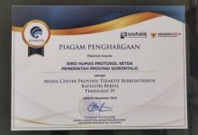 Media Center Provinsi Gorontalo Raih Penghargaan Media Center Teraktif Nasional