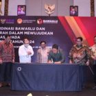 Penjagub Hamka Wakili Kepala Daerah se- Indonesia Tanda Tangani Pakta Integritas ASN di Pemilu 2024