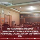 KPU Kabgor Lakukan Vermin Calon Anggota DPD Peserta Pemilu 2024.